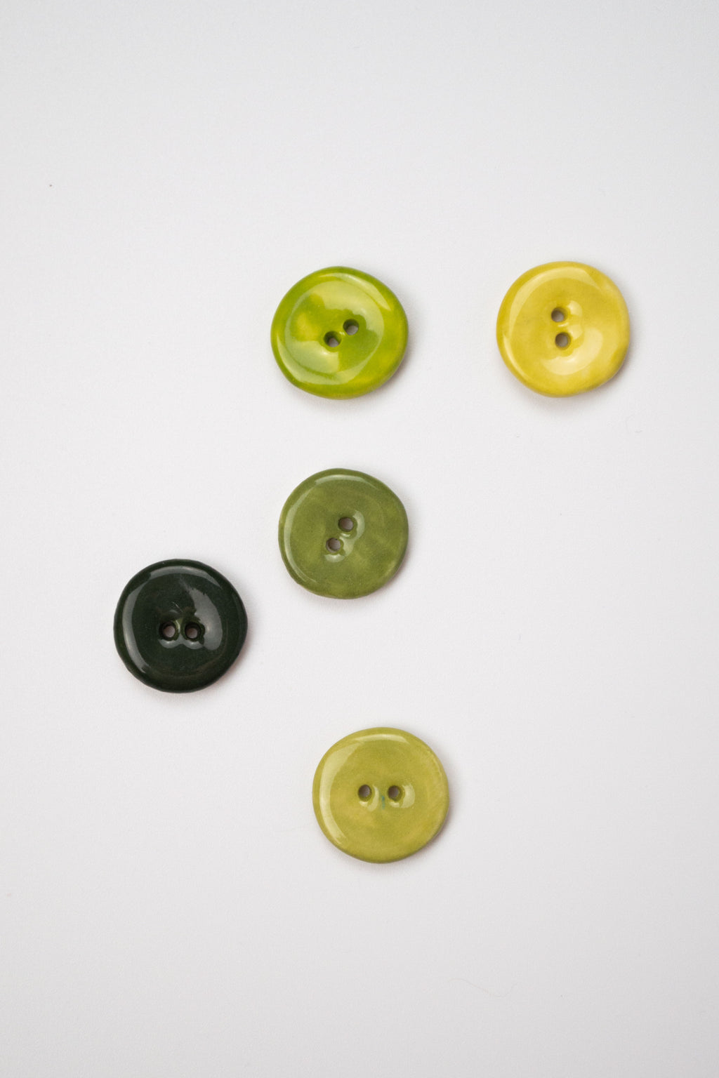 19mm Handmade Ceramic Button Set｜Leaf
