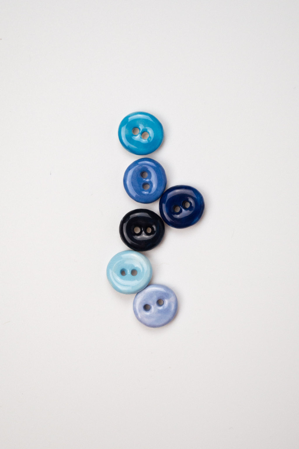 13mm Handmade Ceramic Button Set｜Blueness