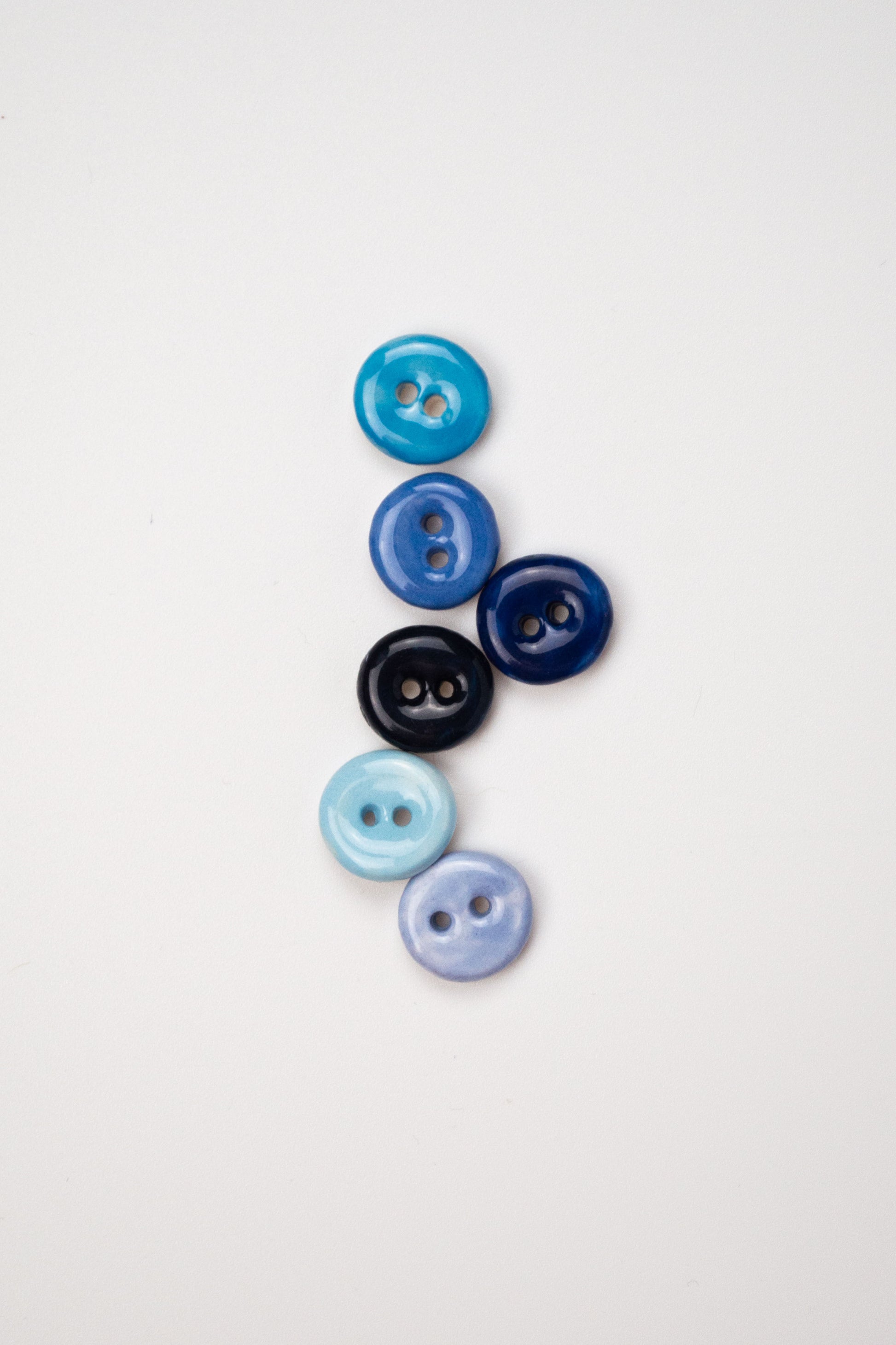 13mm Handmade Ceramic Button Set｜Blueness