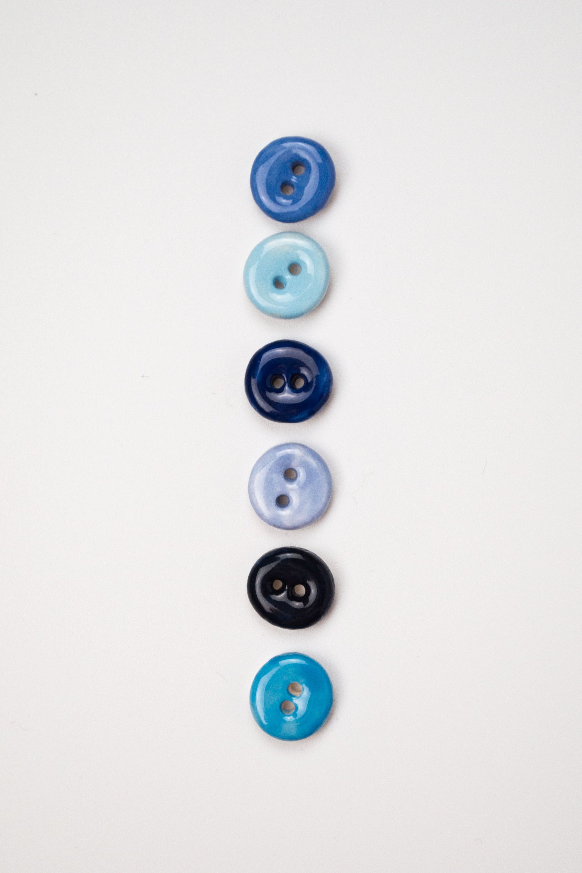 13mm Handmade Ceramic Button Set｜Blueness