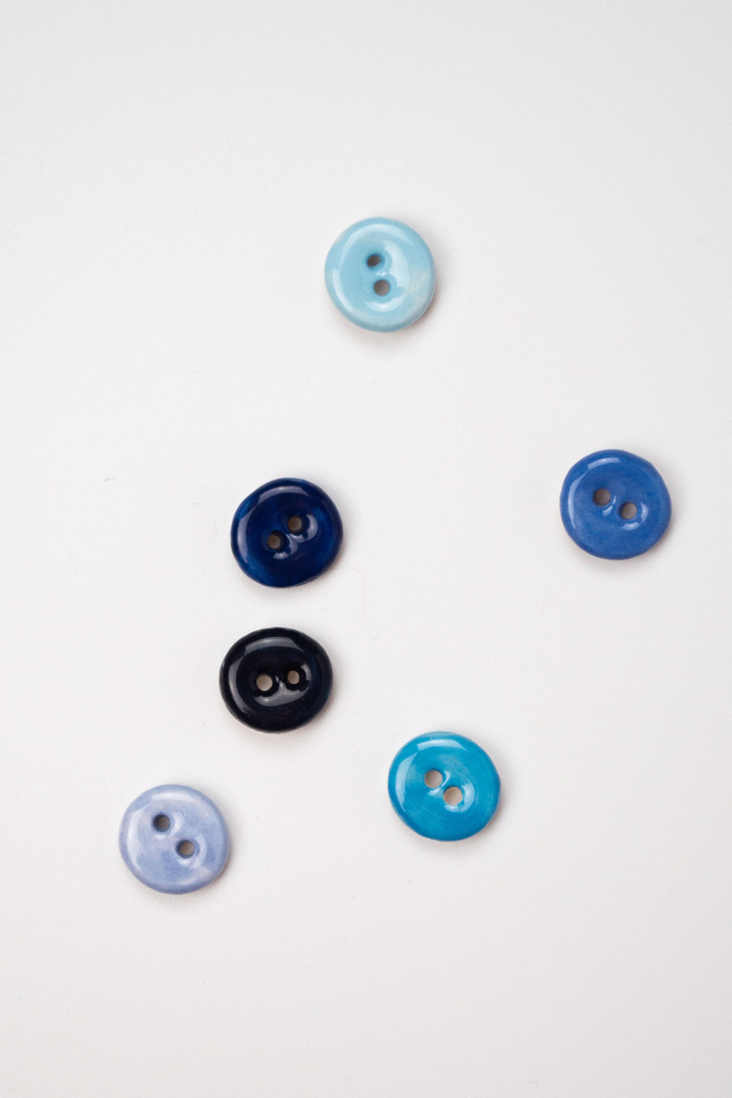 13mm Handmade Ceramic Button Set｜Blueness