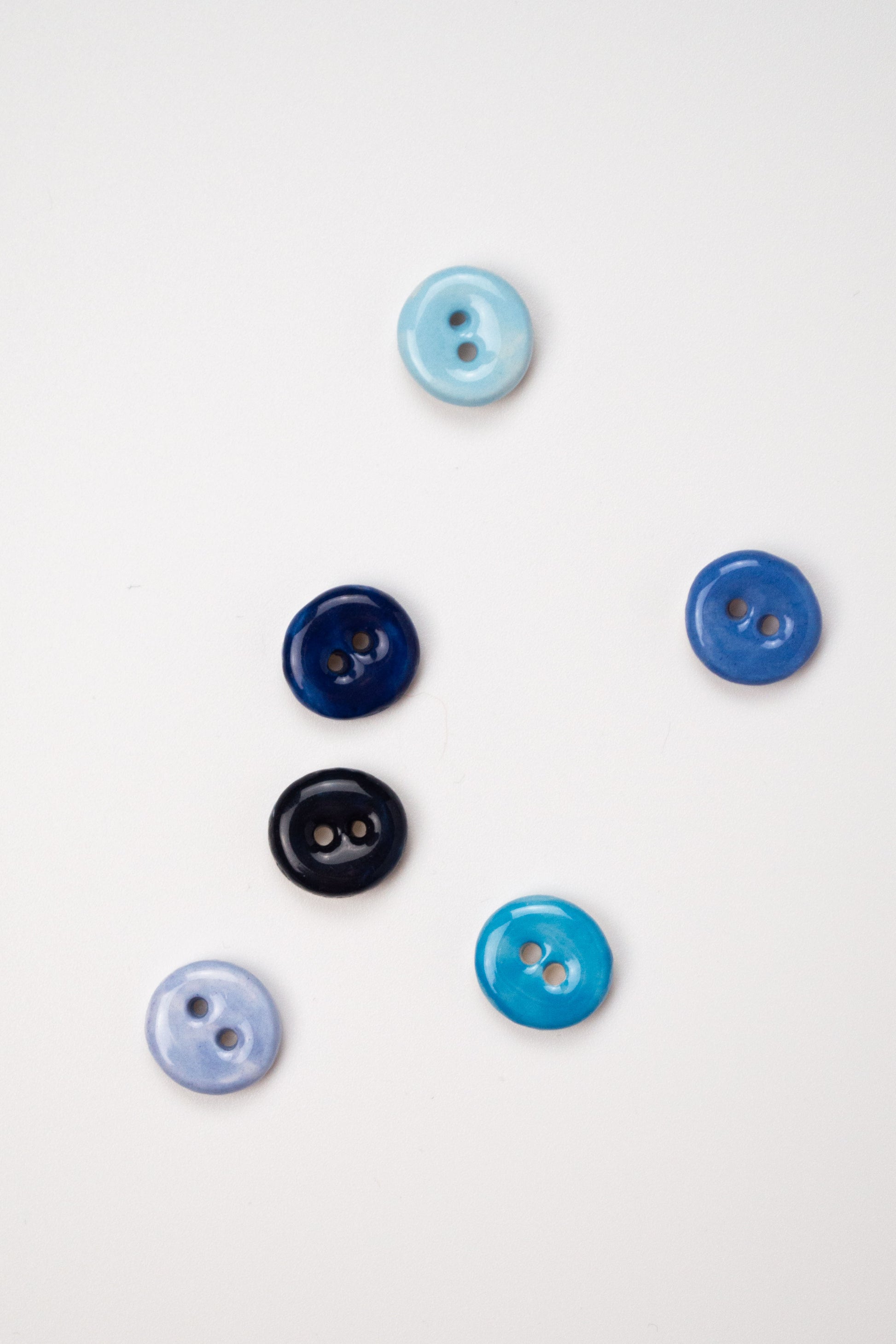 13mm Handmade Ceramic Button Set｜Blueness