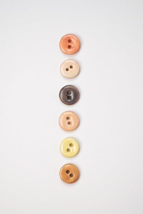 13mm Handmade Ceramic Button Set｜Linen