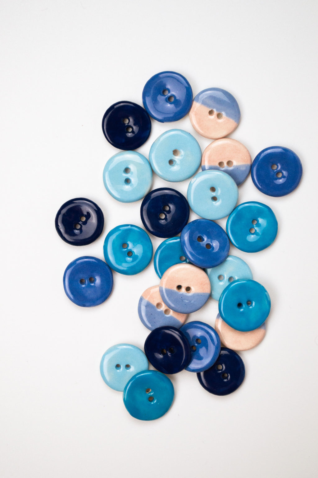 19mm Handmade Ceramic Button｜Lagoon