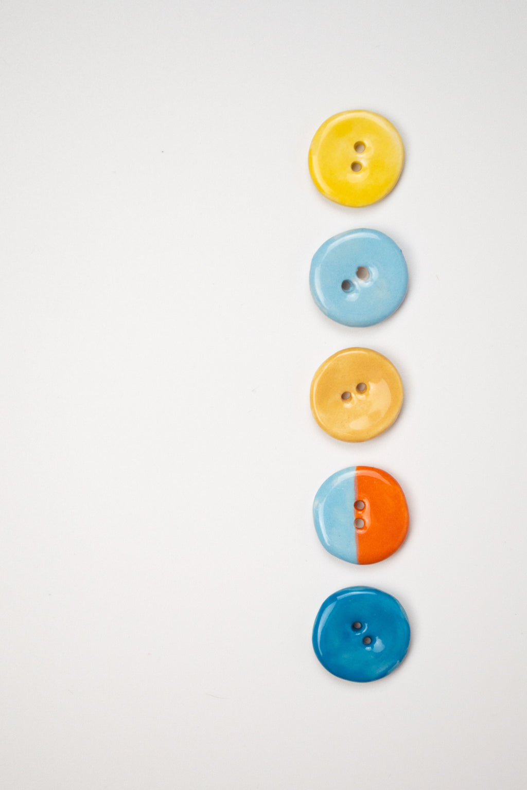 19mm Handmade Ceramic Button｜Lagoon