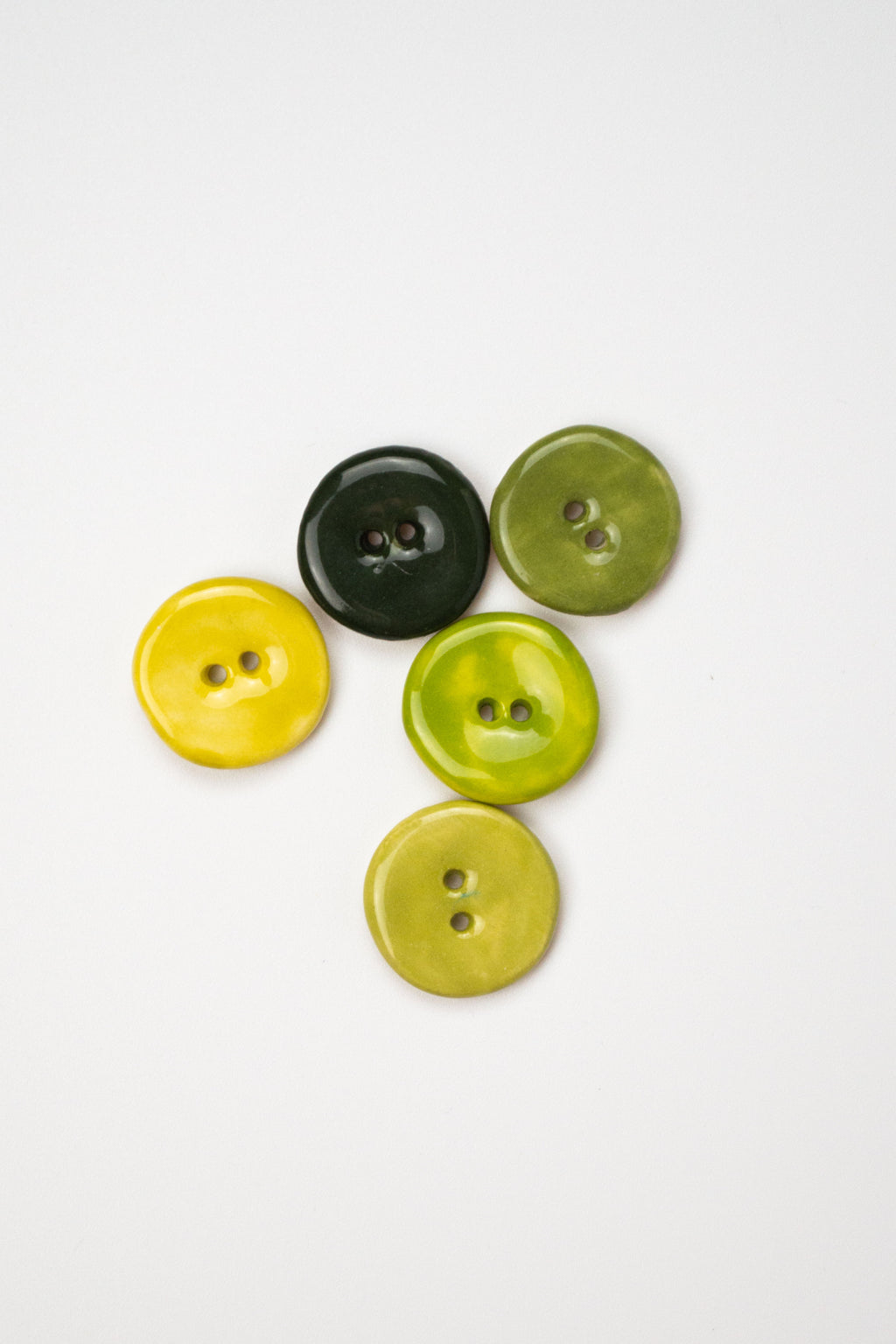 19mm Handmade Ceramic Button Set｜Leaf