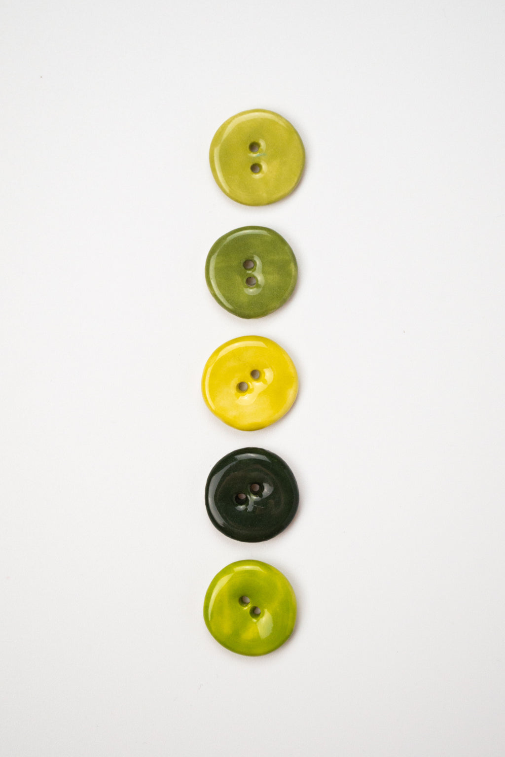 19mm Handmade Ceramic Button Set｜Leaf
