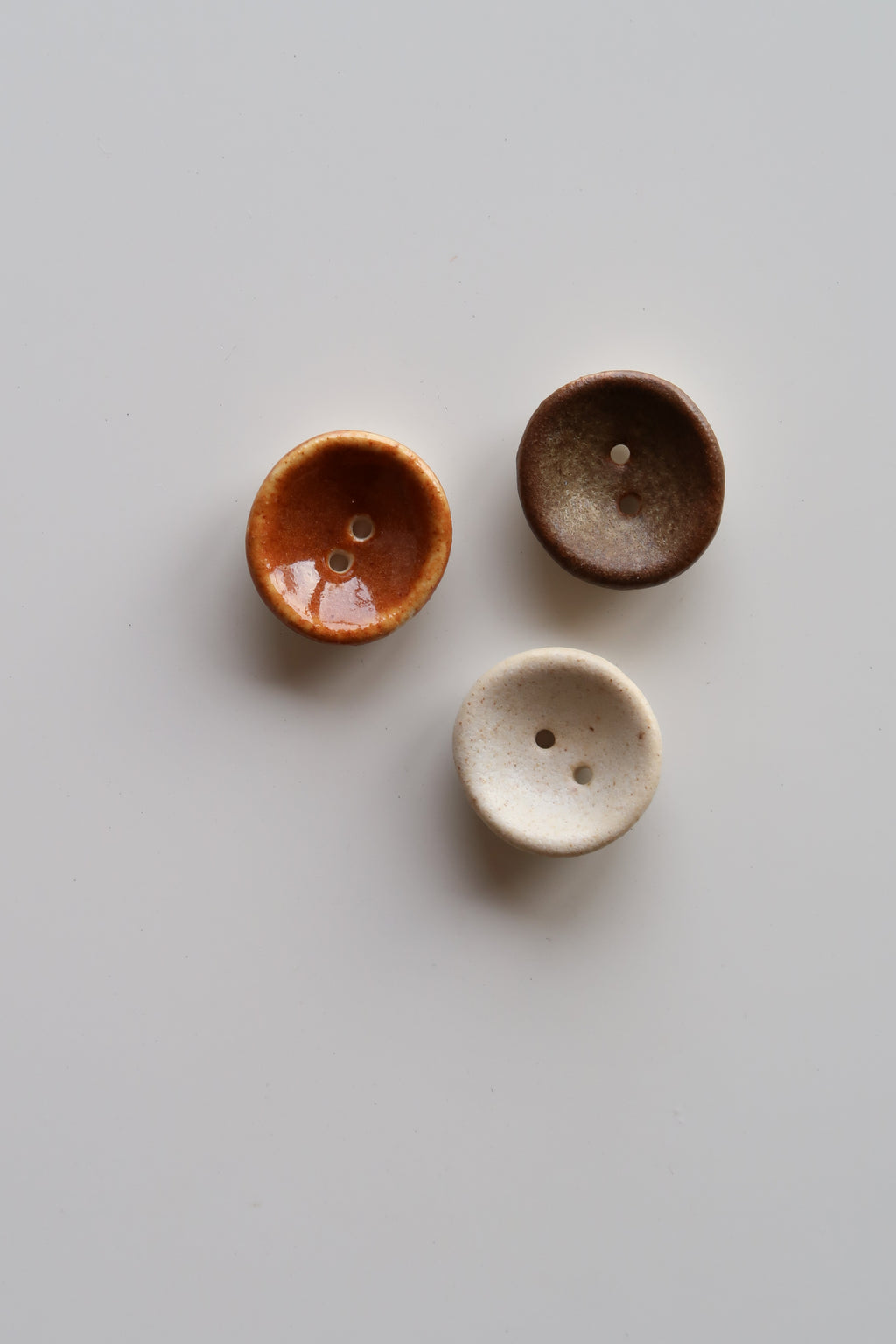 15mm Handmade Ceramic Button Set｜Russet