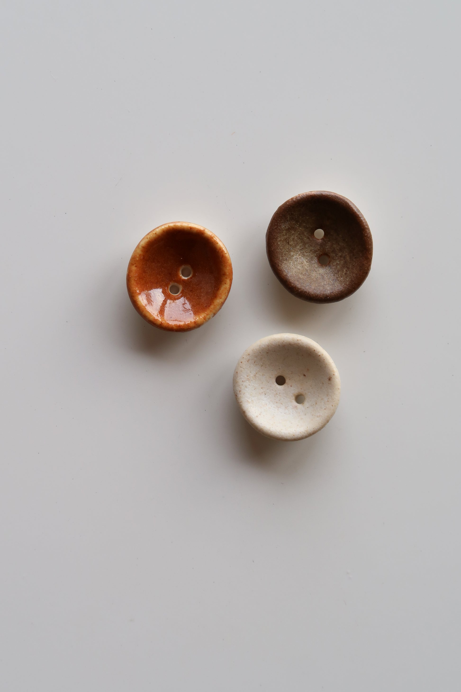 15mm Handmade Ceramic Button Set｜Russet