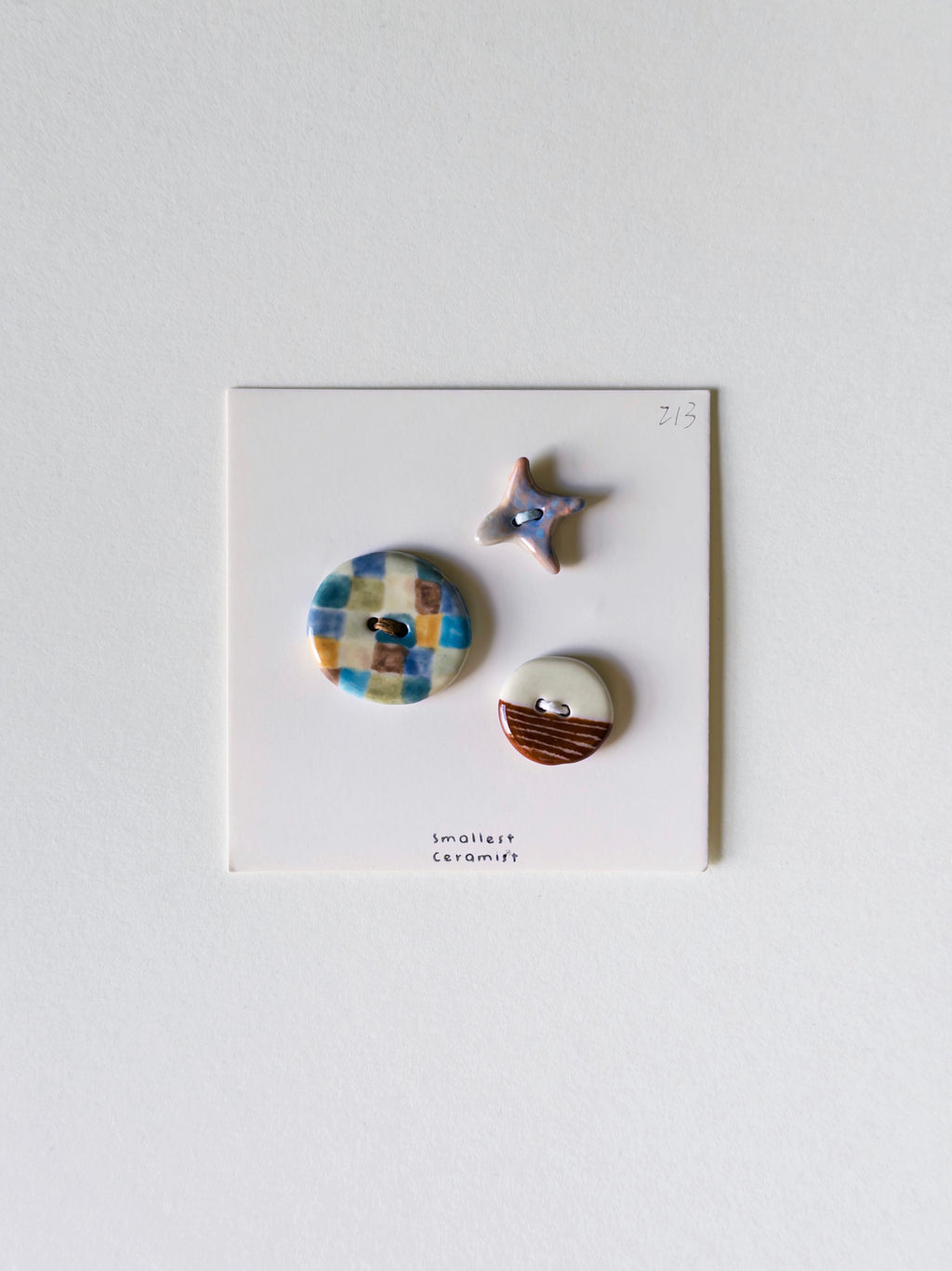 Handmade Ceramic Button Set｜Wave