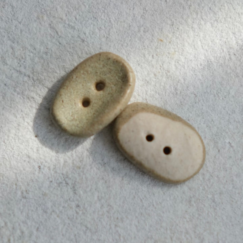 14mm Handmade Ceramic Button Set｜Slate