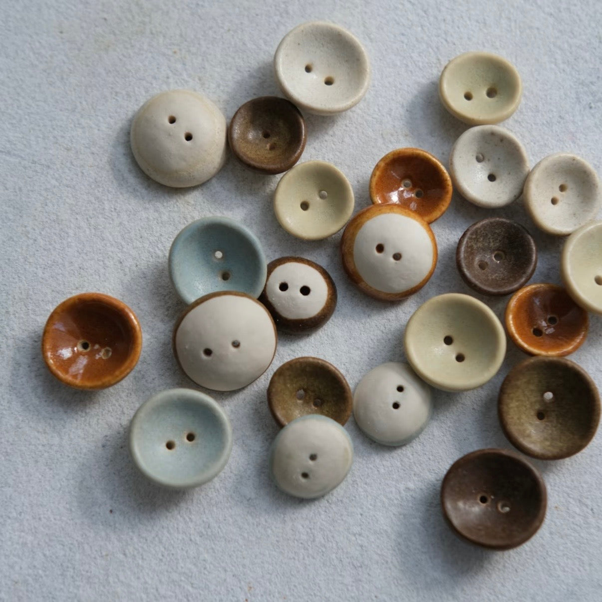 15mm Handmade Ceramic Button Set｜Stone