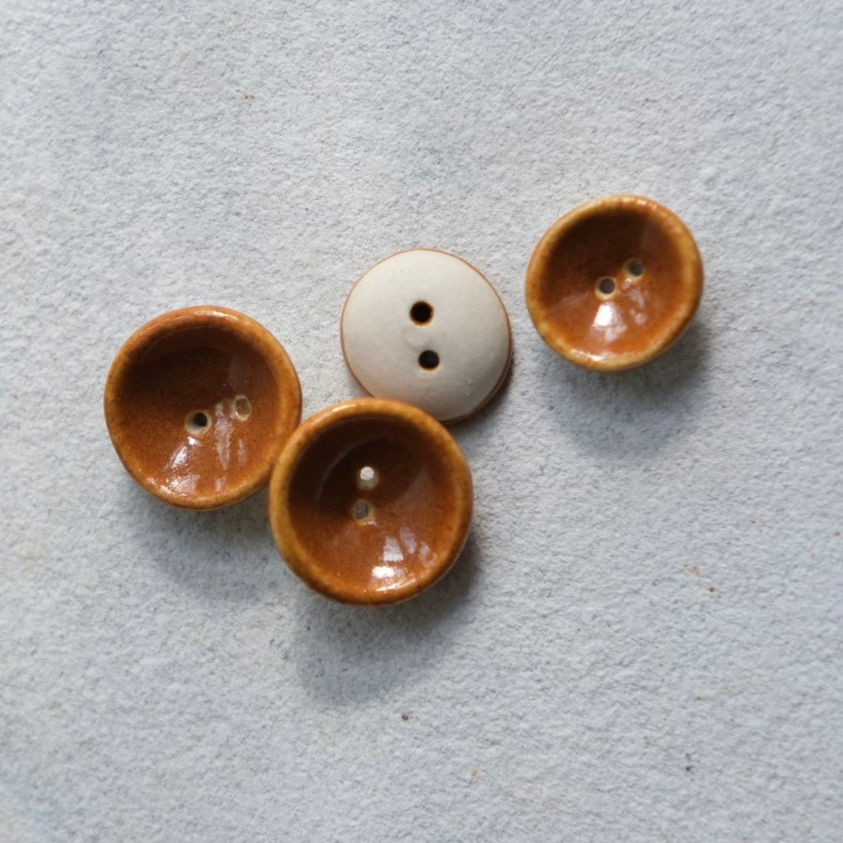 15mm Handmade Ceramic Button Set｜Russet