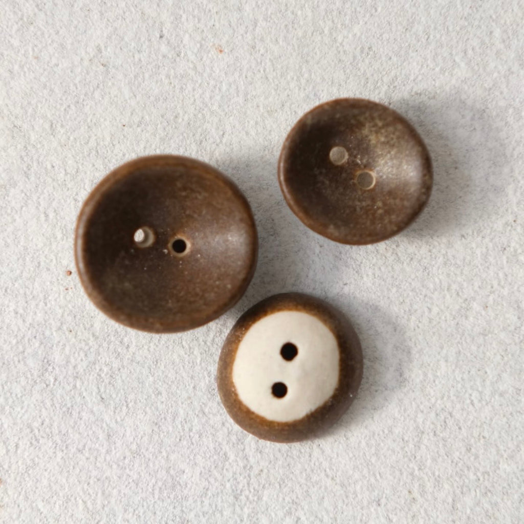 15mm Handmade Ceramic Button Set｜Russet
